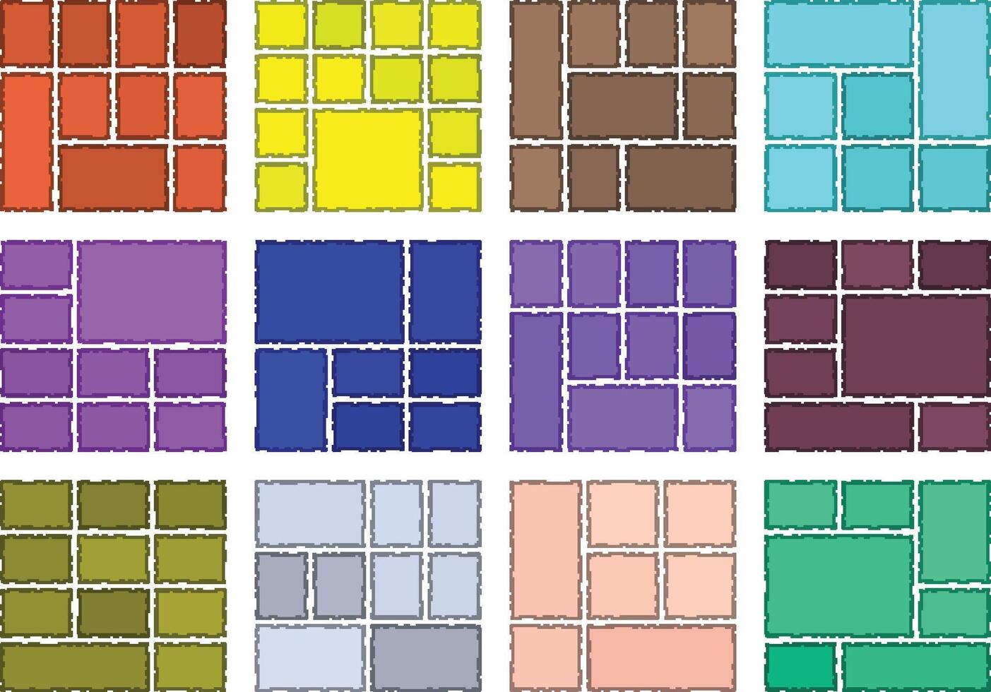 Glitch pixel distortion effects forming bold and elegant bento grid design vector