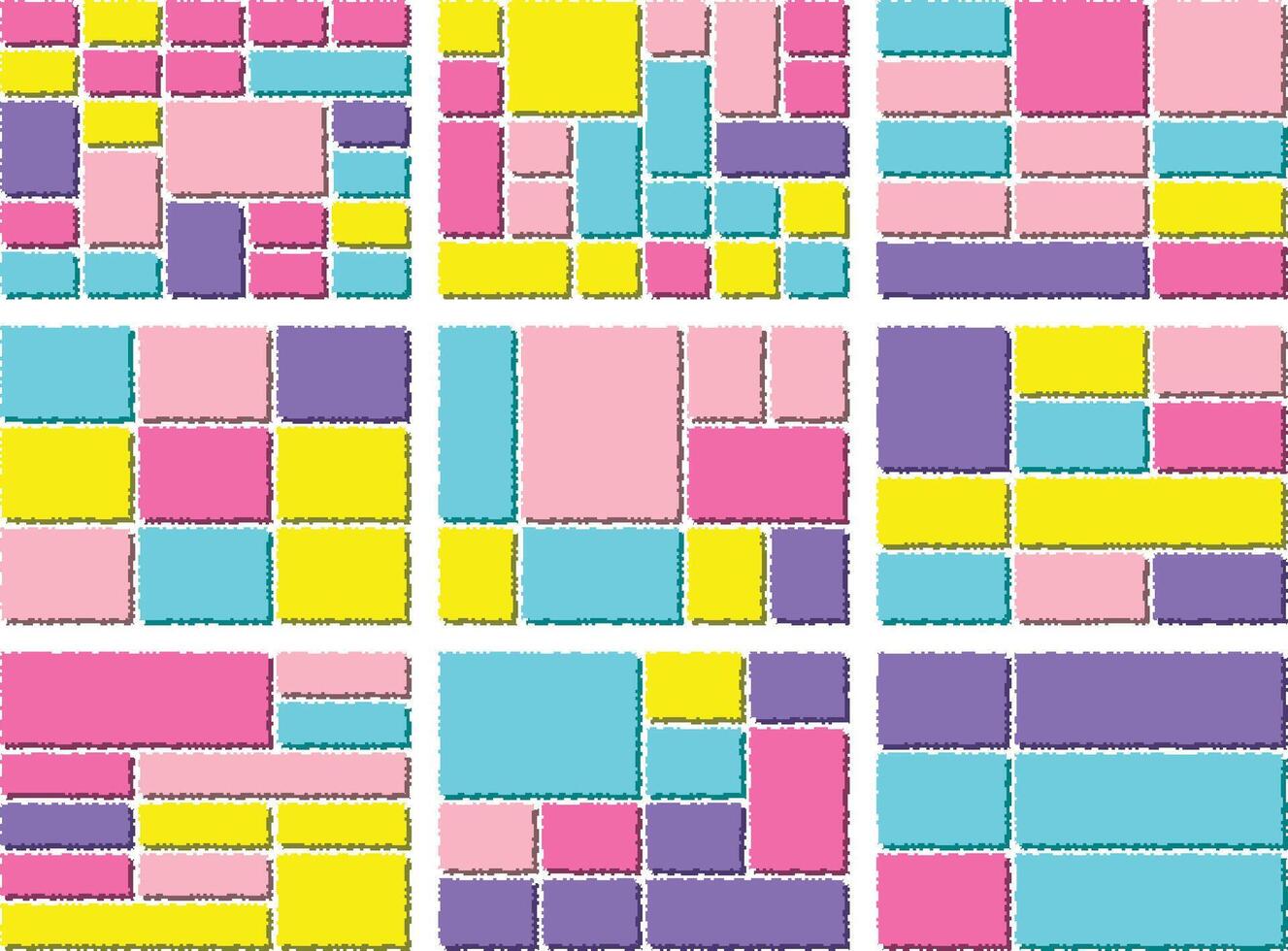 Bright Glitch Pixel Grid Layout Featuring Unique Retro Futuristic Distortion Style vector