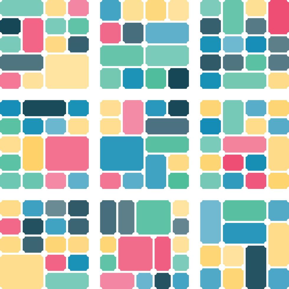 Fresh modern ticket delivering artistic inverted impression through coordinated grid shapes vector