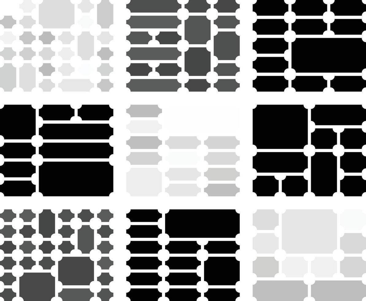 Creative bold inverted ticket themed bundle usable for diverse bento grid uses vector