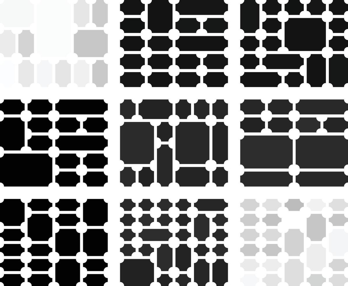 Modern ticket inverted style bento grid bundle layout for marketing use vector