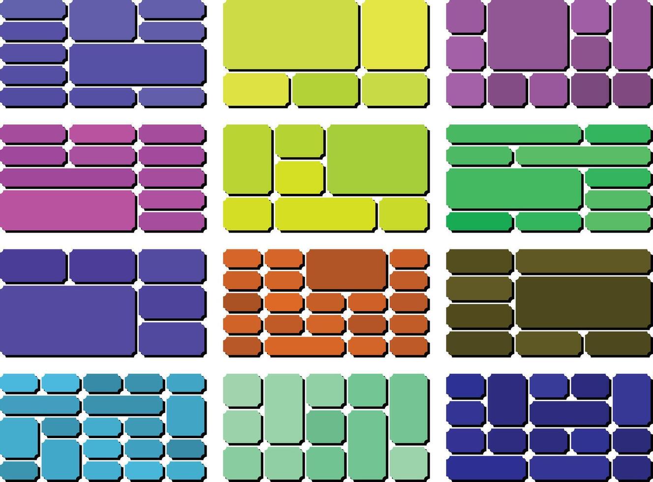 Unique ticket inverted style bento grid bundle graphic for diverse design work vector