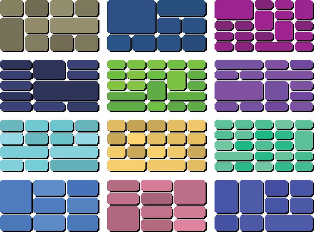 Professional ticket inverted style bento grid bundle element suited for branding tasks vector