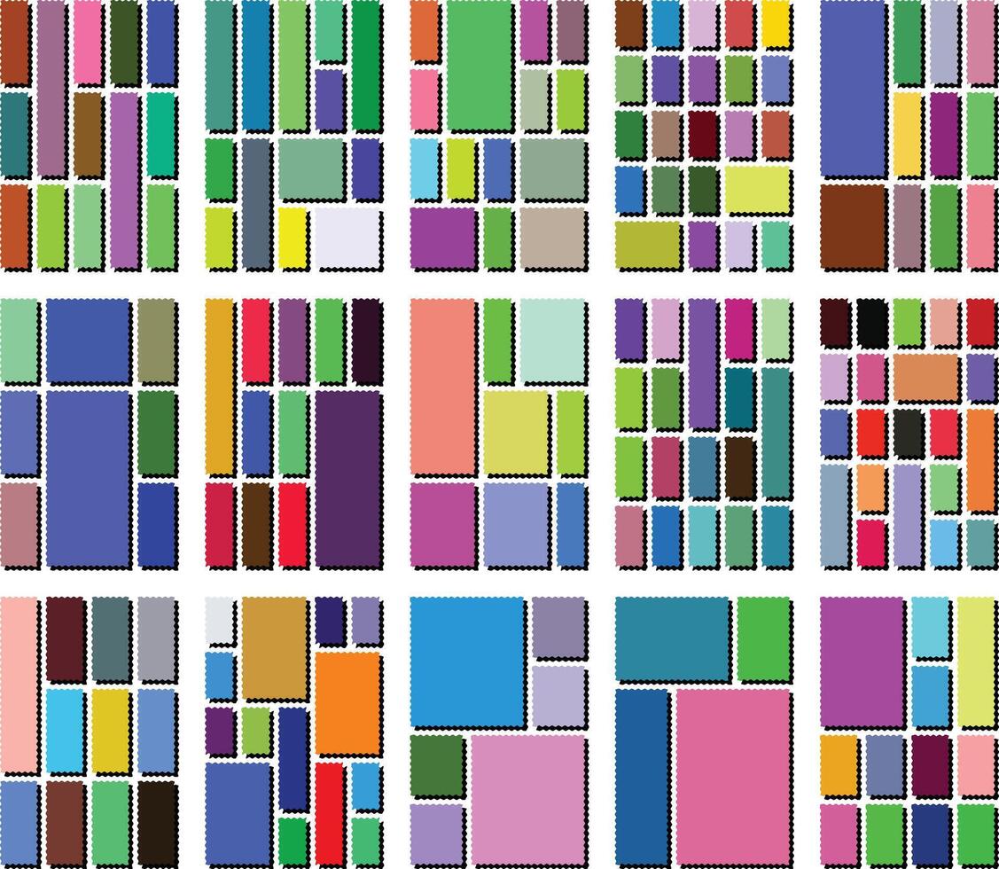 Minimal Wavy Scallopad Bento Grid Layout Style for Graphic Design vector