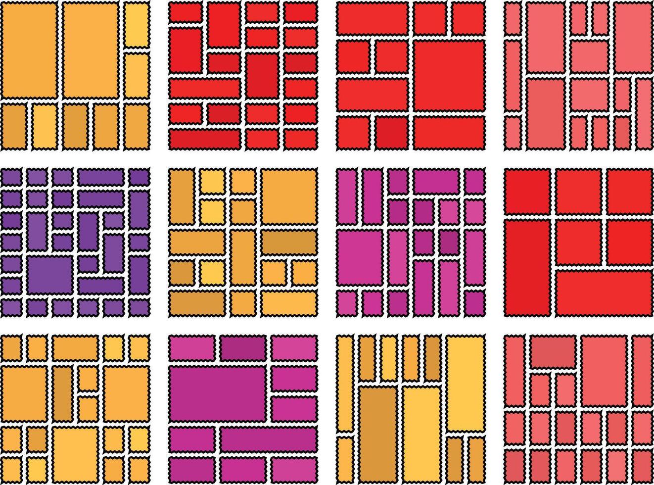 Wavy Scallopad Bento Grid Beautiful Structure Ideal for Digital Graphics vector