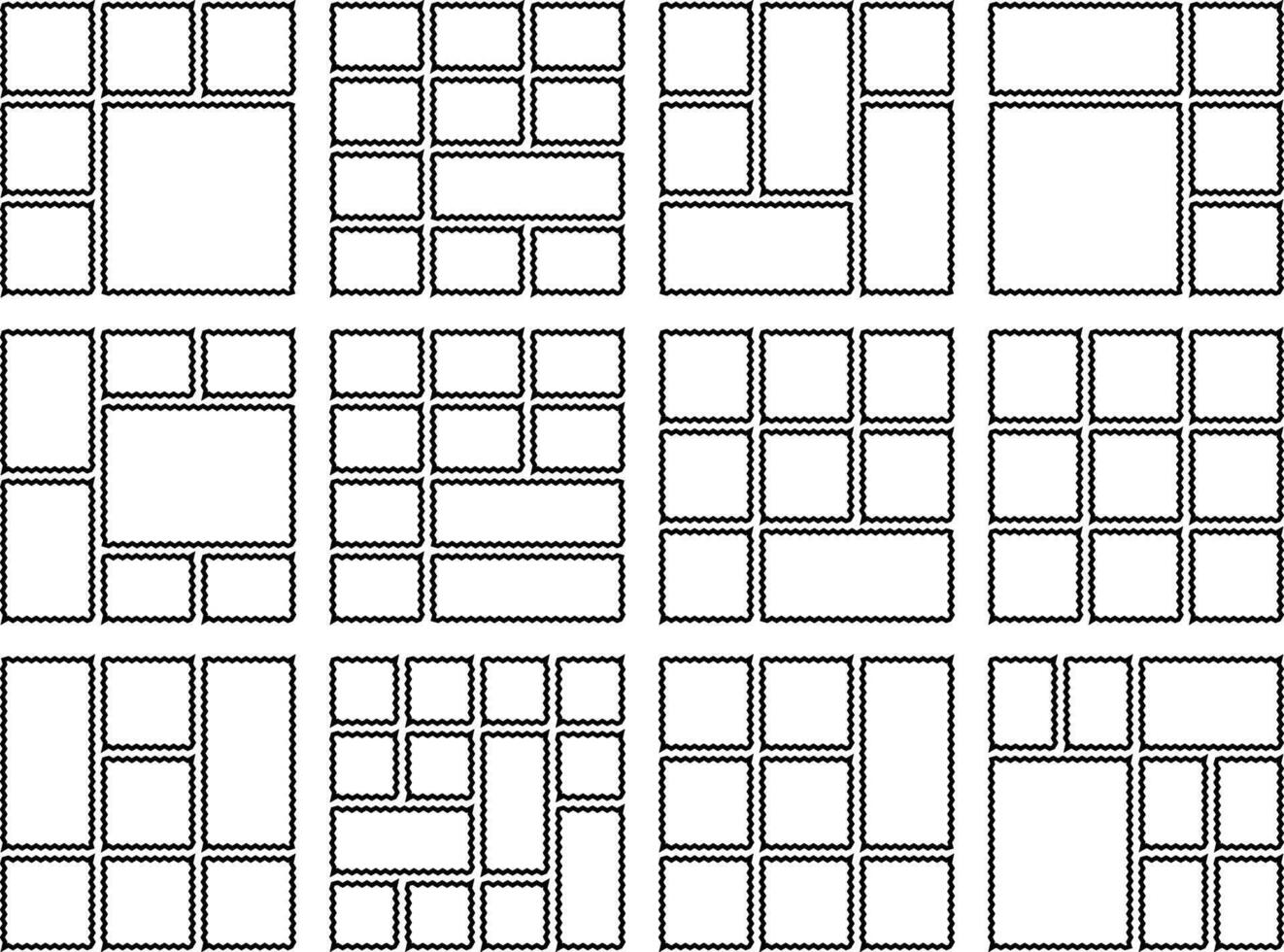 Wavy Scallopad Bento Grid Soft Flowing Shape for Creative Compositions vector