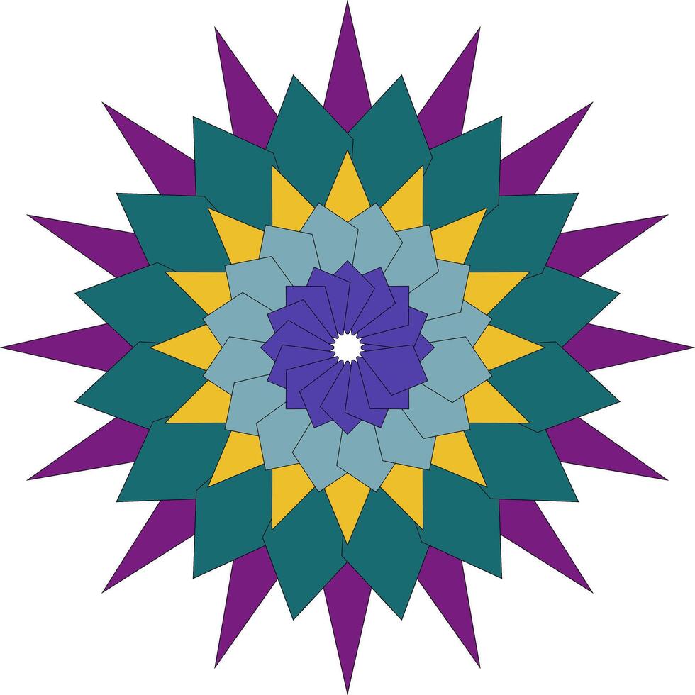 Stylish Abstract Mandala Flower Creation With Unique Decorative Colorful Geometry vector