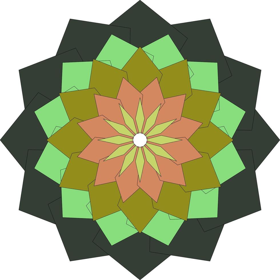 Bright Abstract Mandala Flower Design With Colorful Geometric Elements And Symmetry vector