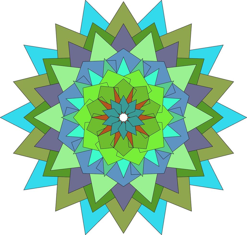 Beautiful abstract mandala flower pattern created with colorful geometric elements vector