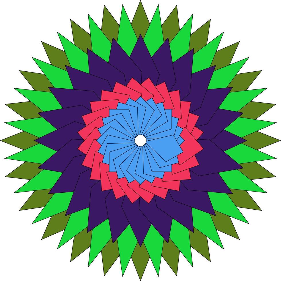 Artistic colorful mandala flower with dynamic geometric abstract lines vector