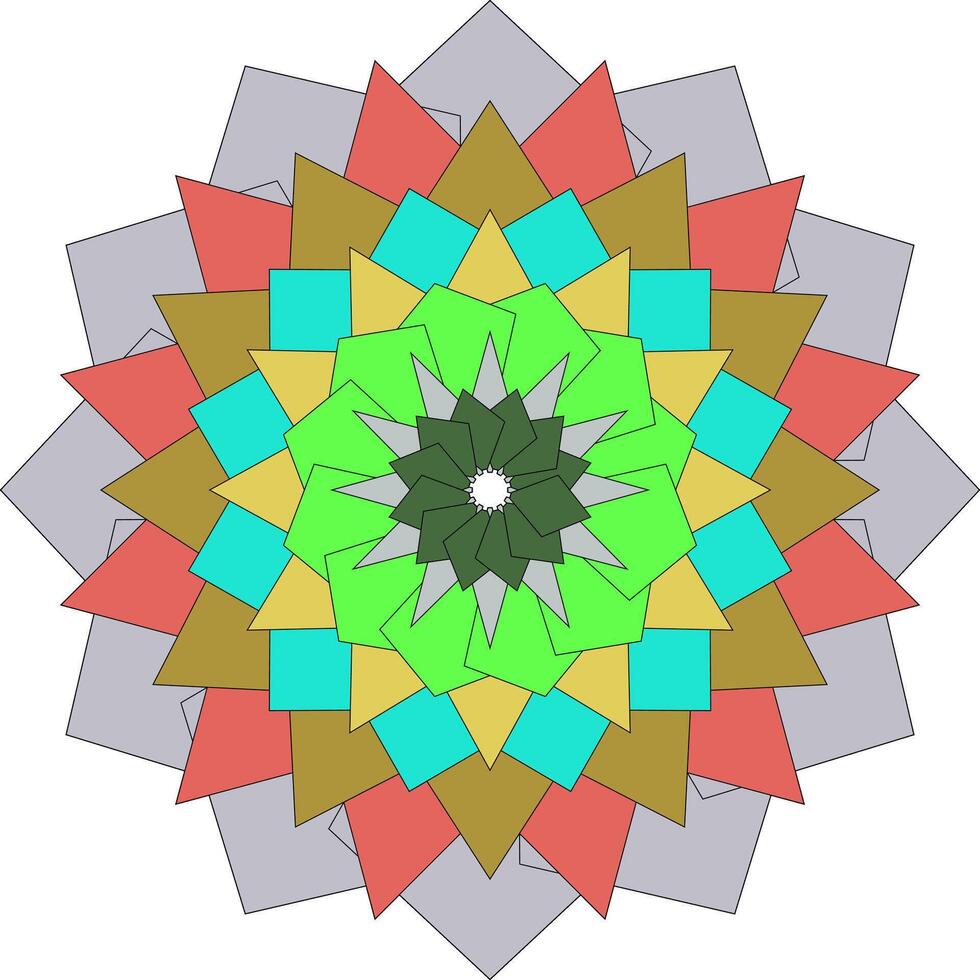 Radiant Mandala Design With Colorful Geometric Abstract Pattern vector