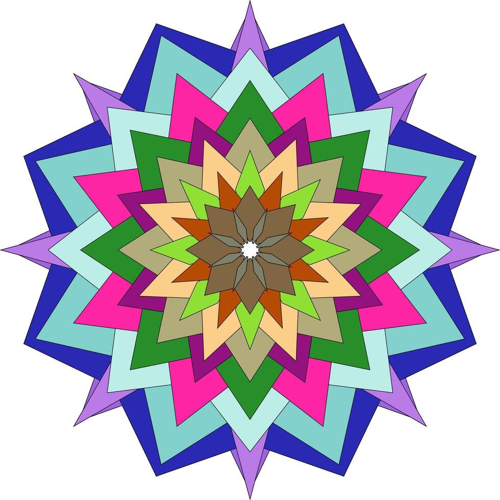 Radiant decorative mandala flower creation with glowing geometric abstract expression vector