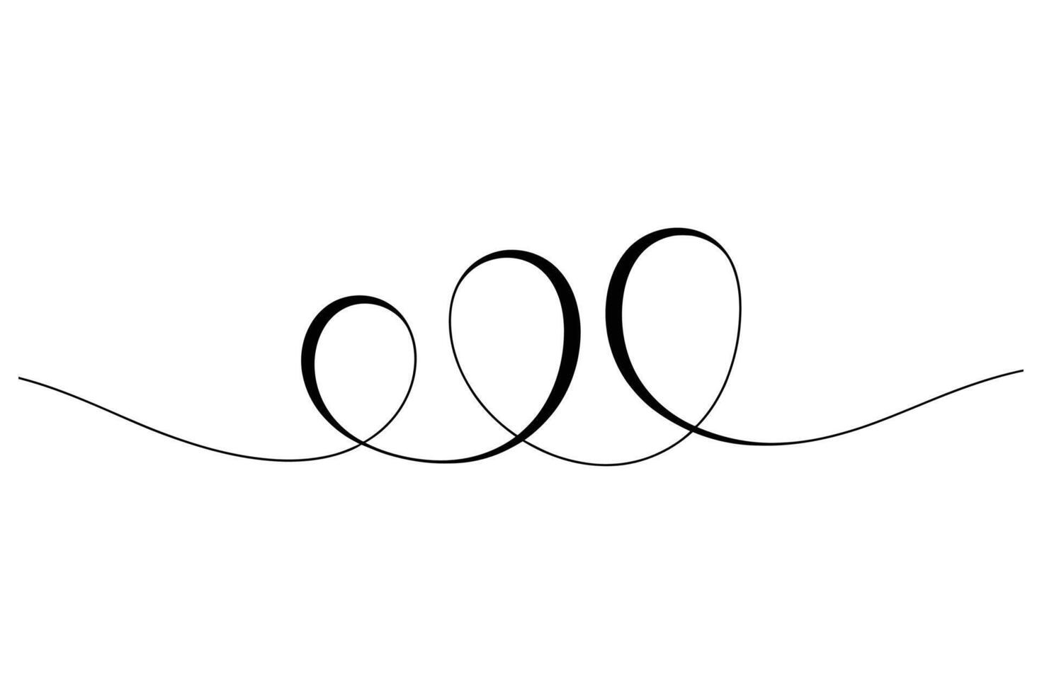 Elegant single line drawing of three connected loops creating a graceful and minimalist abstract design vector
