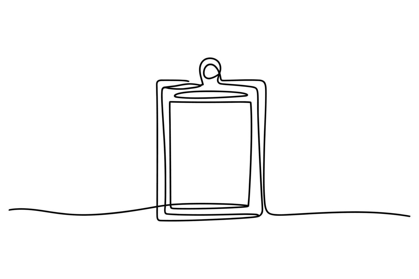 minimalista soltero línea dibujo de un rectangular corte tablero con un encargarse de en un blanco antecedentes vector