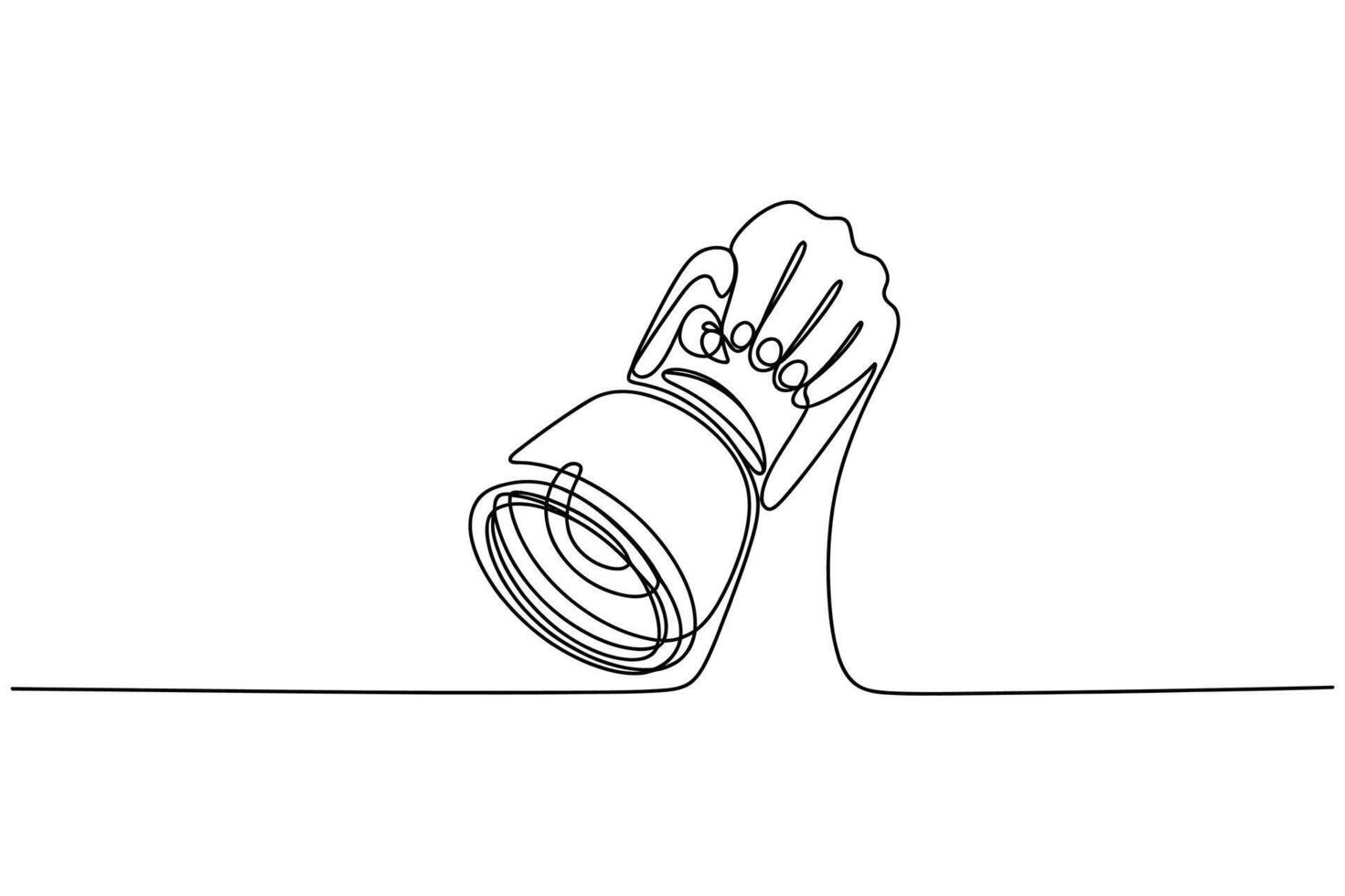 Minimalist continuous line drawing of a vintage camera with a single line base vector