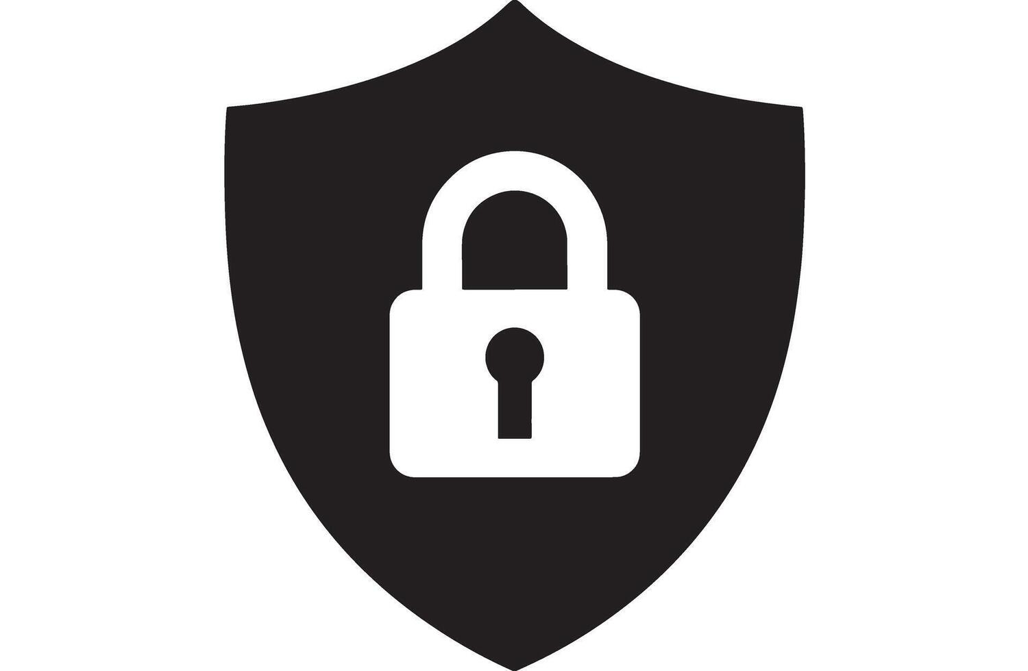 Shield with lock icon symbolizing security and protection vector