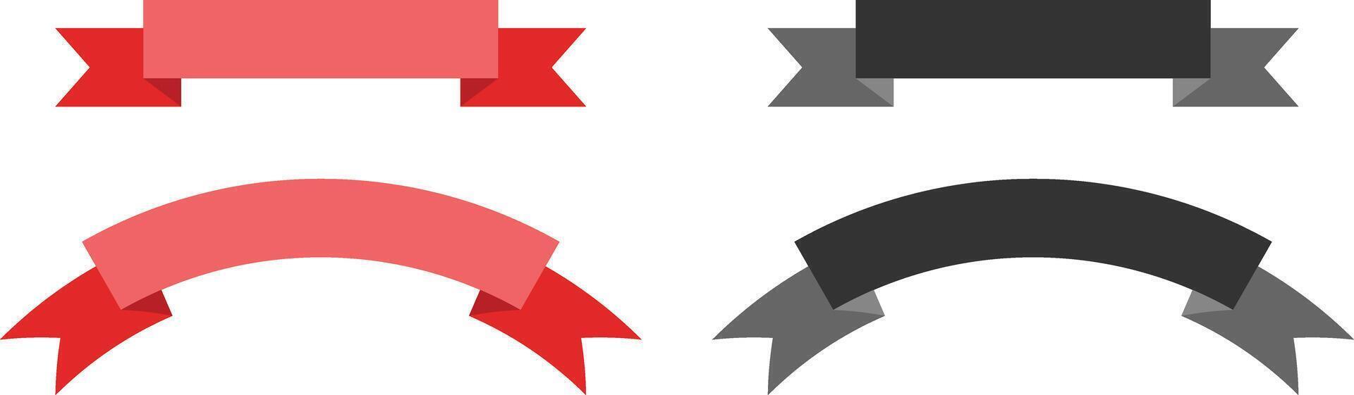 Flat design ribbon banner elements, decorative title frame template vector