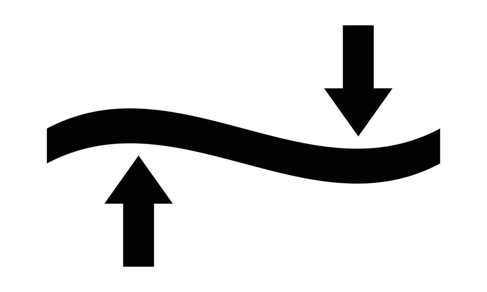 Elasticity icon. Black elasticity icon with arrow isolated on white background. Simple illustration. vector