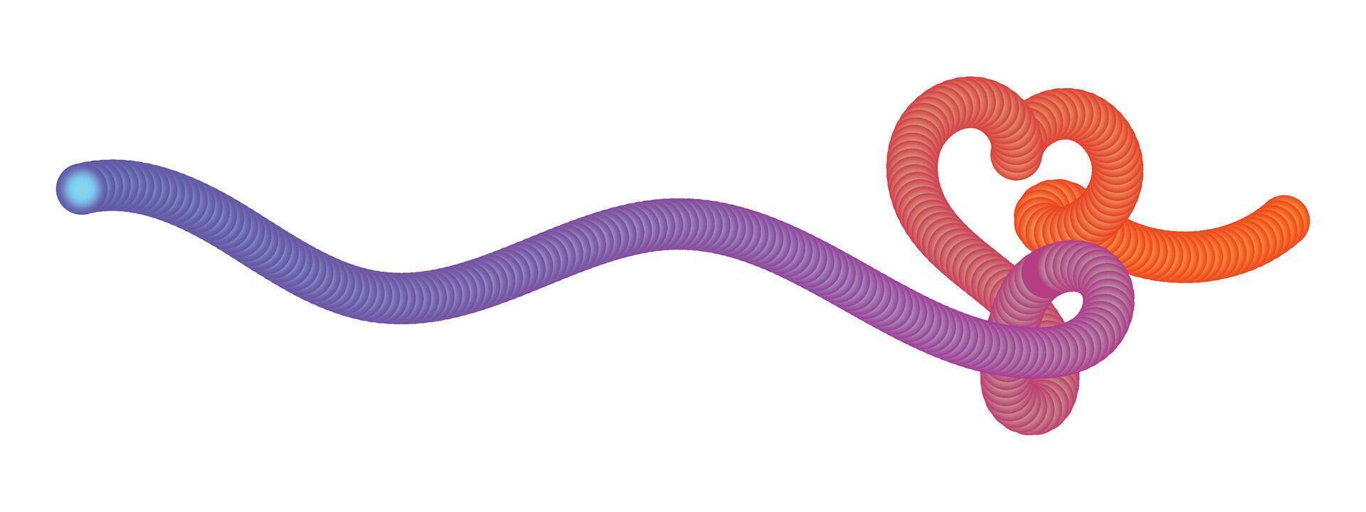 Wavy Gradient Fluid Line Forming Heart Shape vector