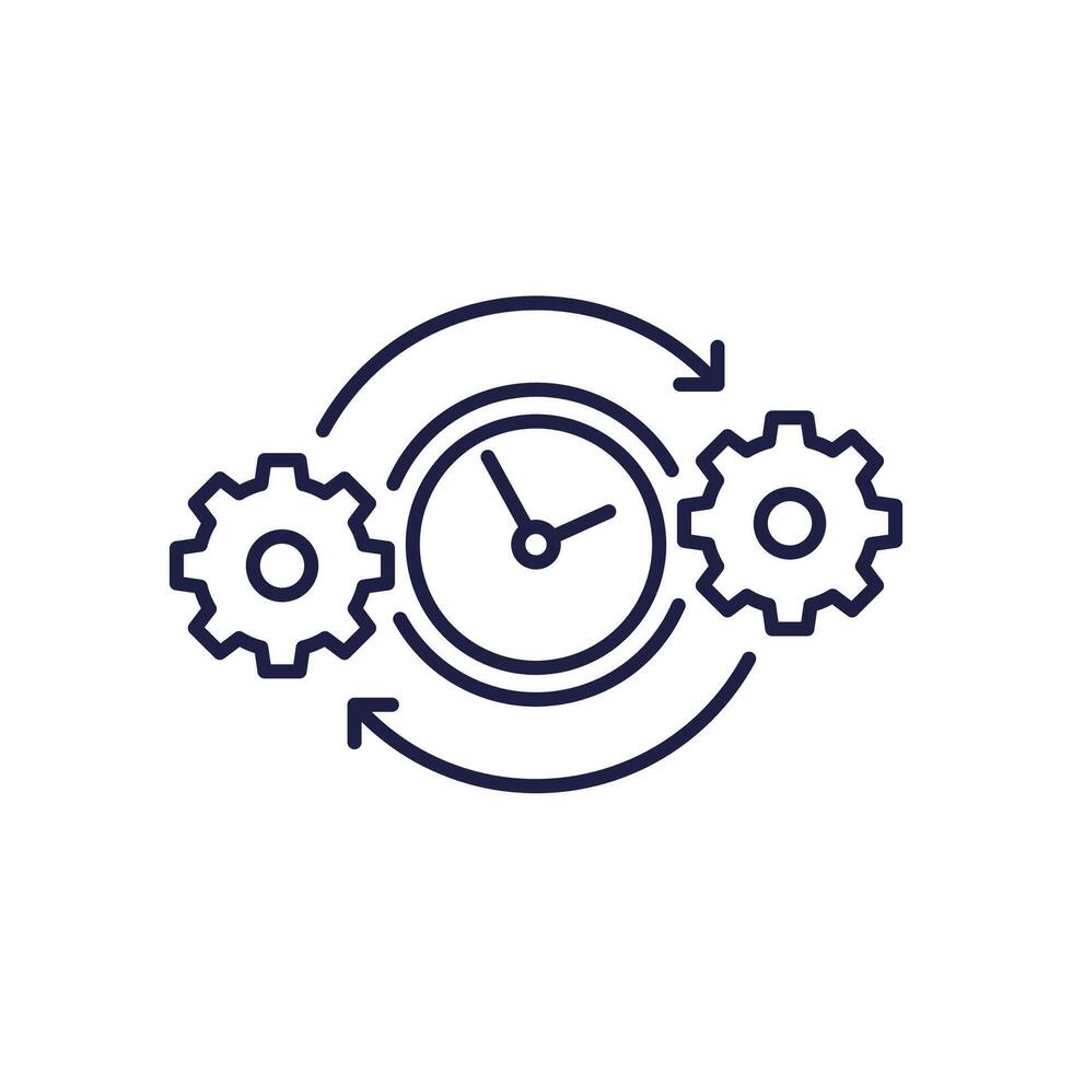 efficiency, efficient process icon on white, line vector