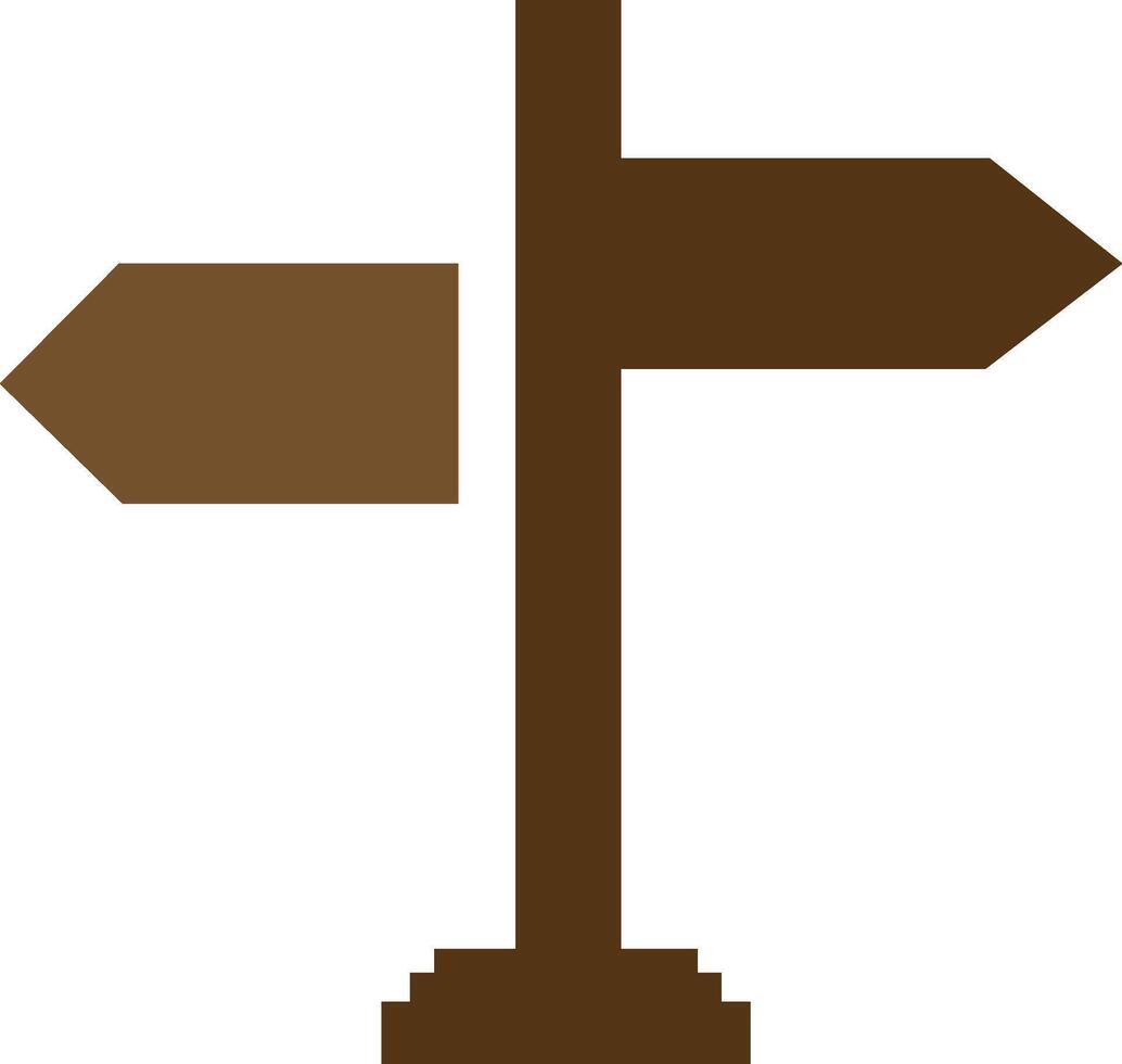 Simple two way wooden signpost with arrows pointing in opposite directions vector