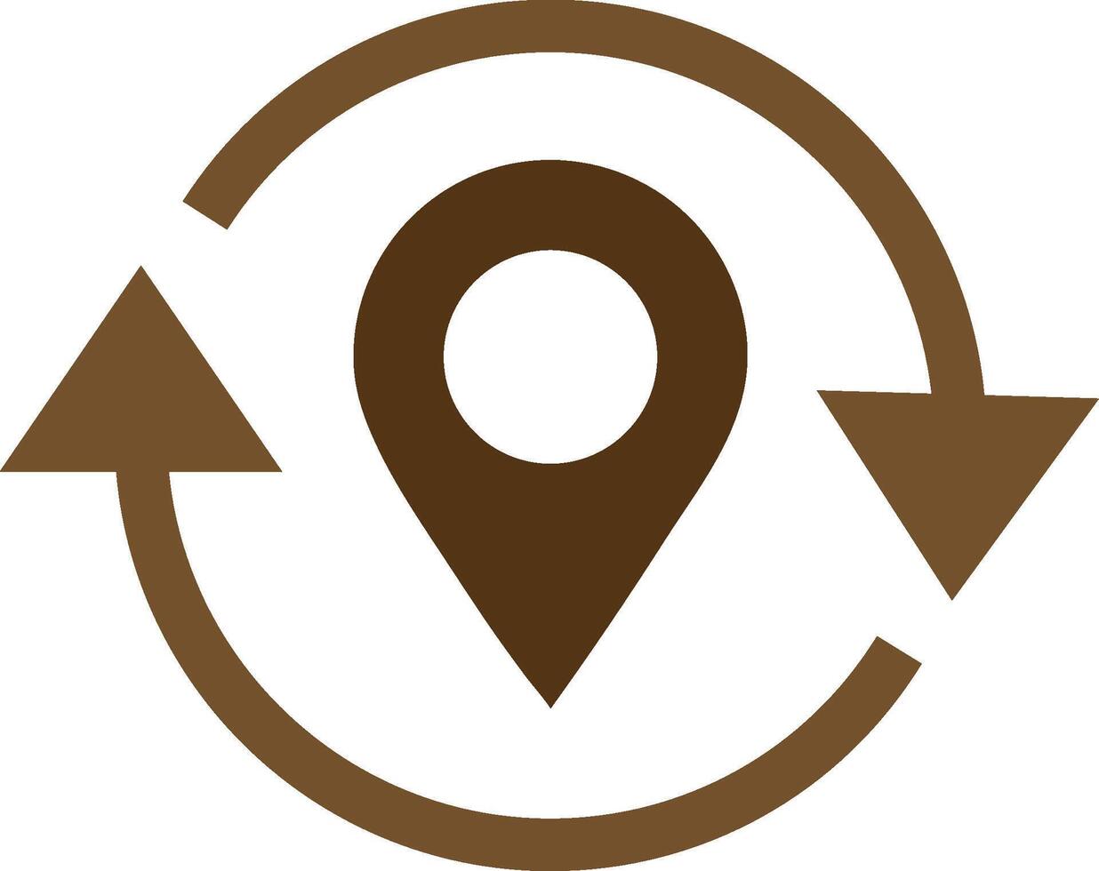 Location pin with circular arrow navigation and tracking concept vector