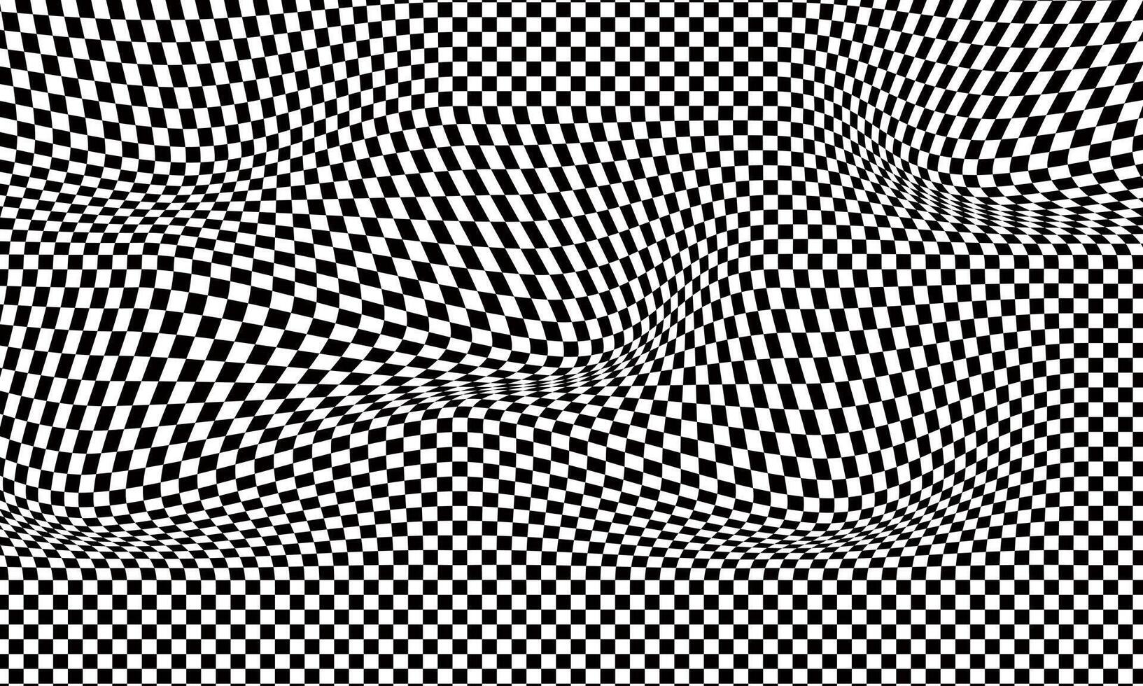 Abstract Checkered Pattern with Distorted Perspective. vector