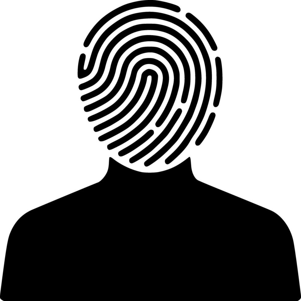 Cyber Security Silhouette Icon in Minimal Monochrome Style. Cybersecurity, network, protection, hacker, digital, icon vector