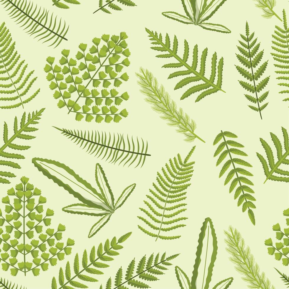 Seamless Pattern With Delicate Fern Leaves Intricately Arranged, Creating A Soothing And Nature-inspired Design vector