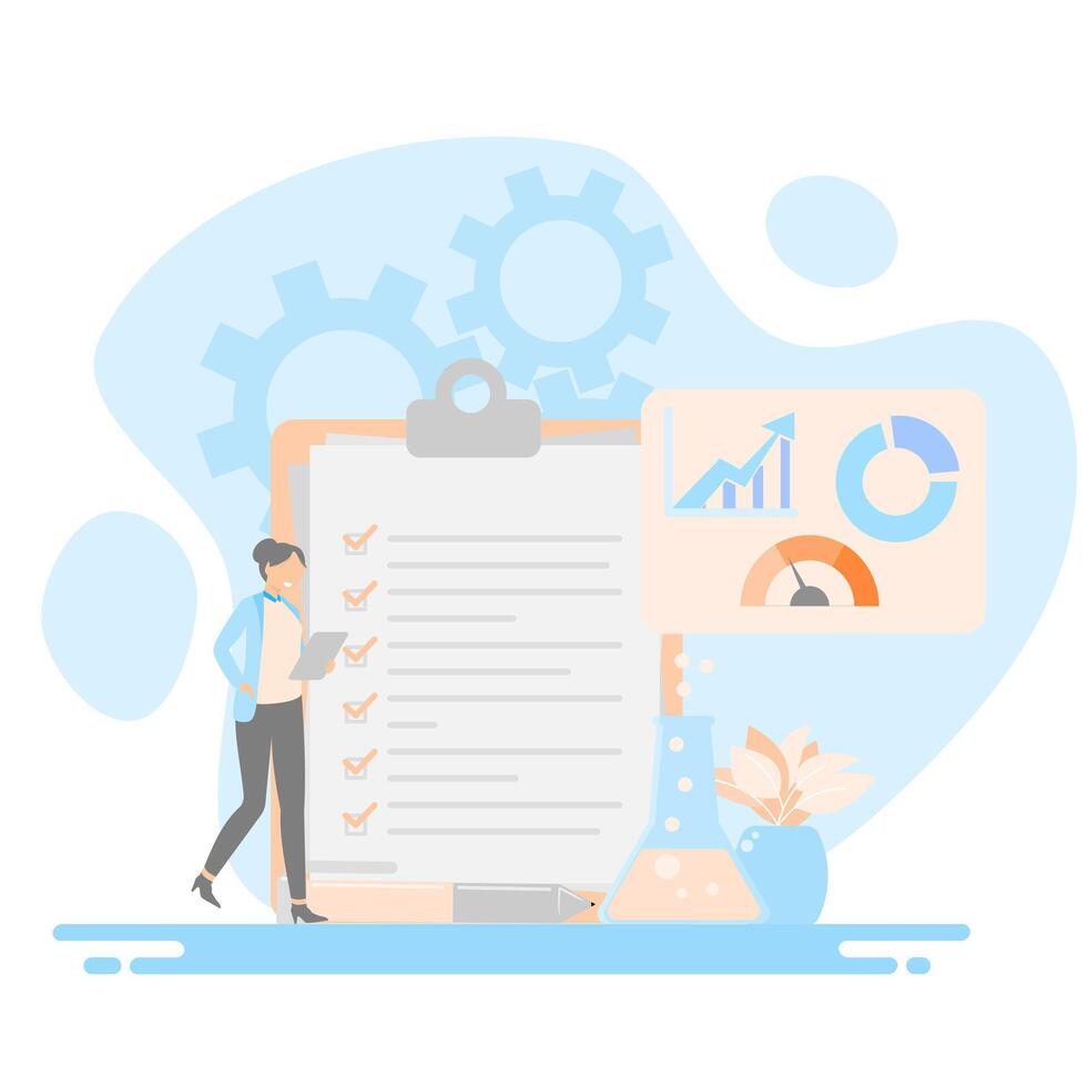 Product Testing Concepts and Business Data Visualization vector