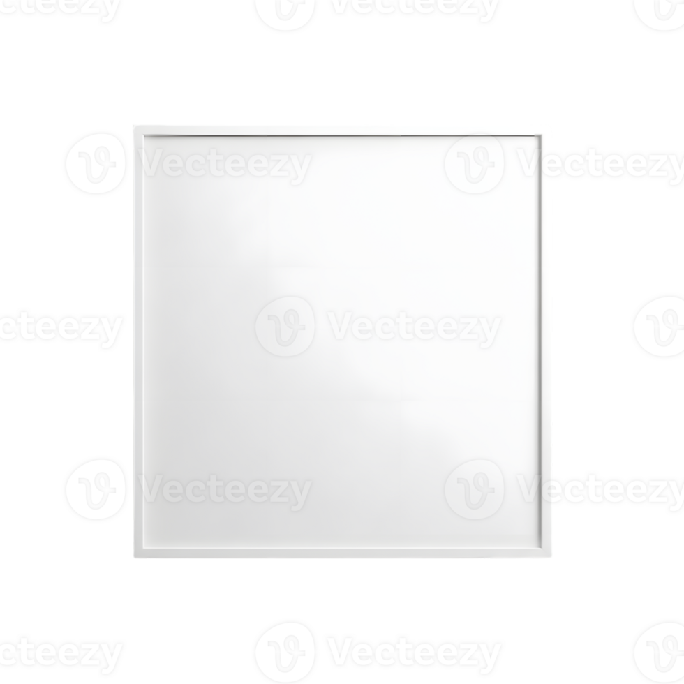 Minimalist White Square Frame with Blank Canvas on Transparent Background - Clean, Modern Design Element for Art and Presentations png