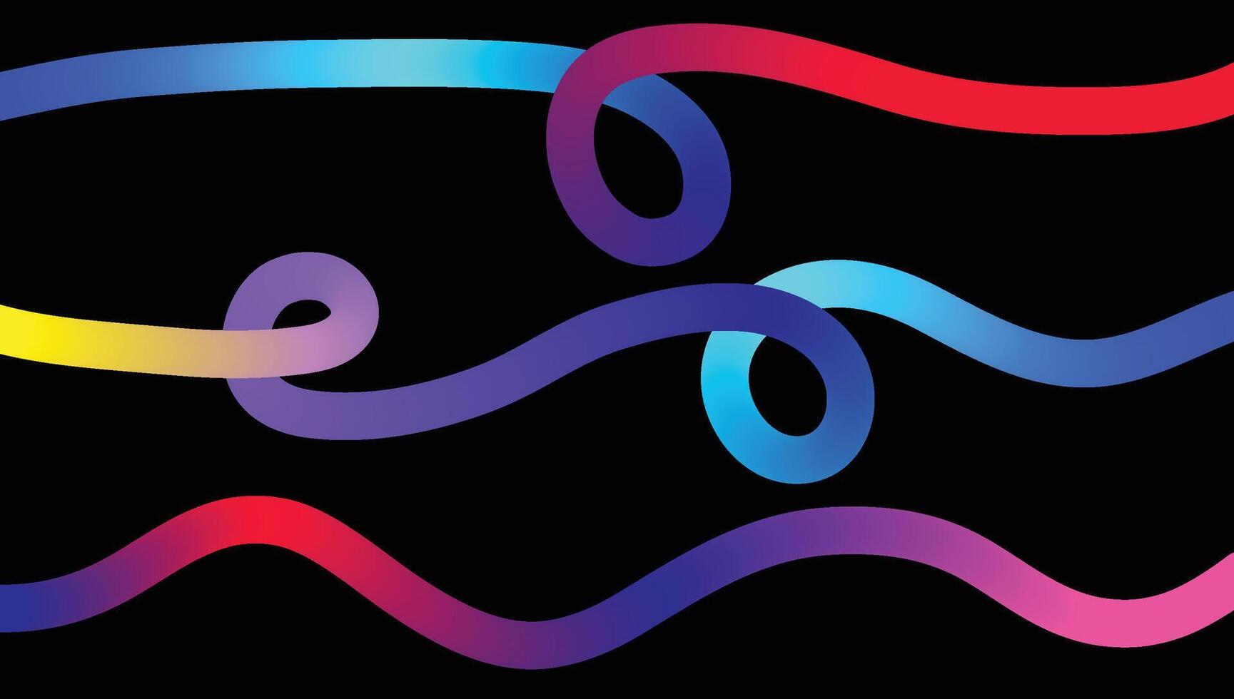 Abstract Background with Swirl Gradient Lines. Shapes of Colour Curves with Neon Gradients vector