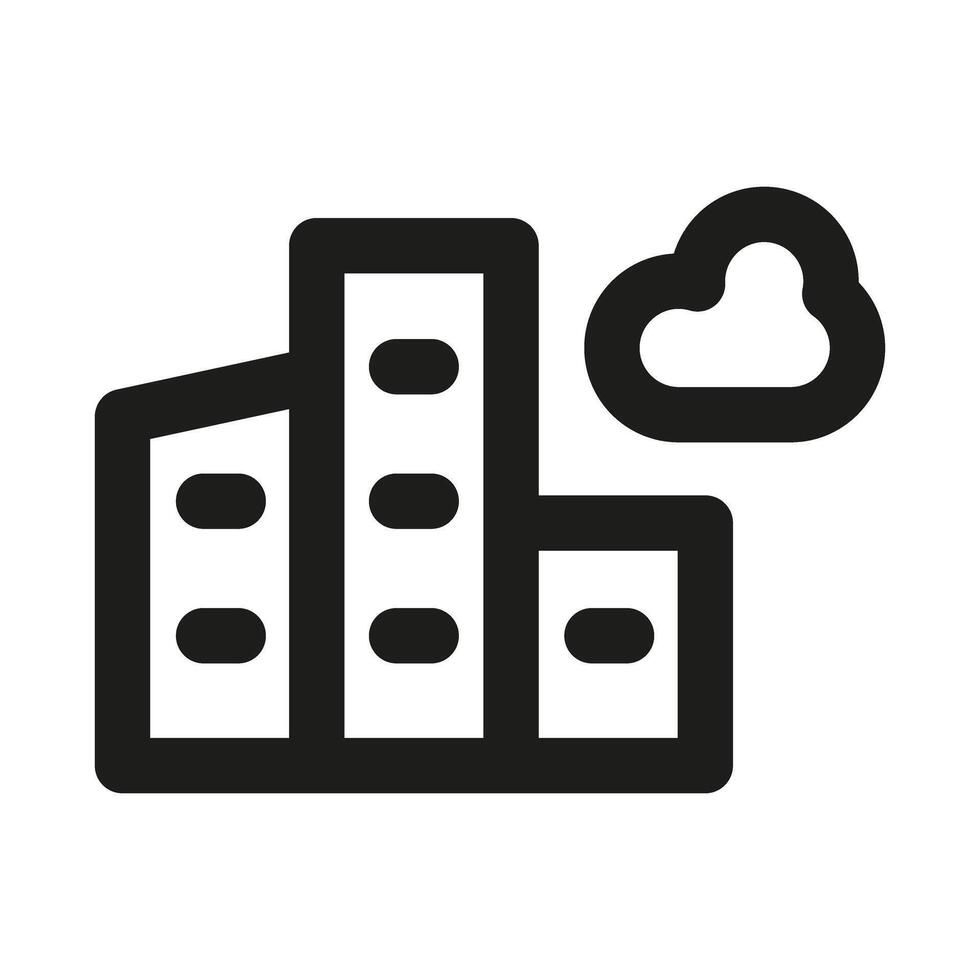 Building Icon. Modern professional minimal line graphic illustrating architecture, construction, urban design and infrastructure vector