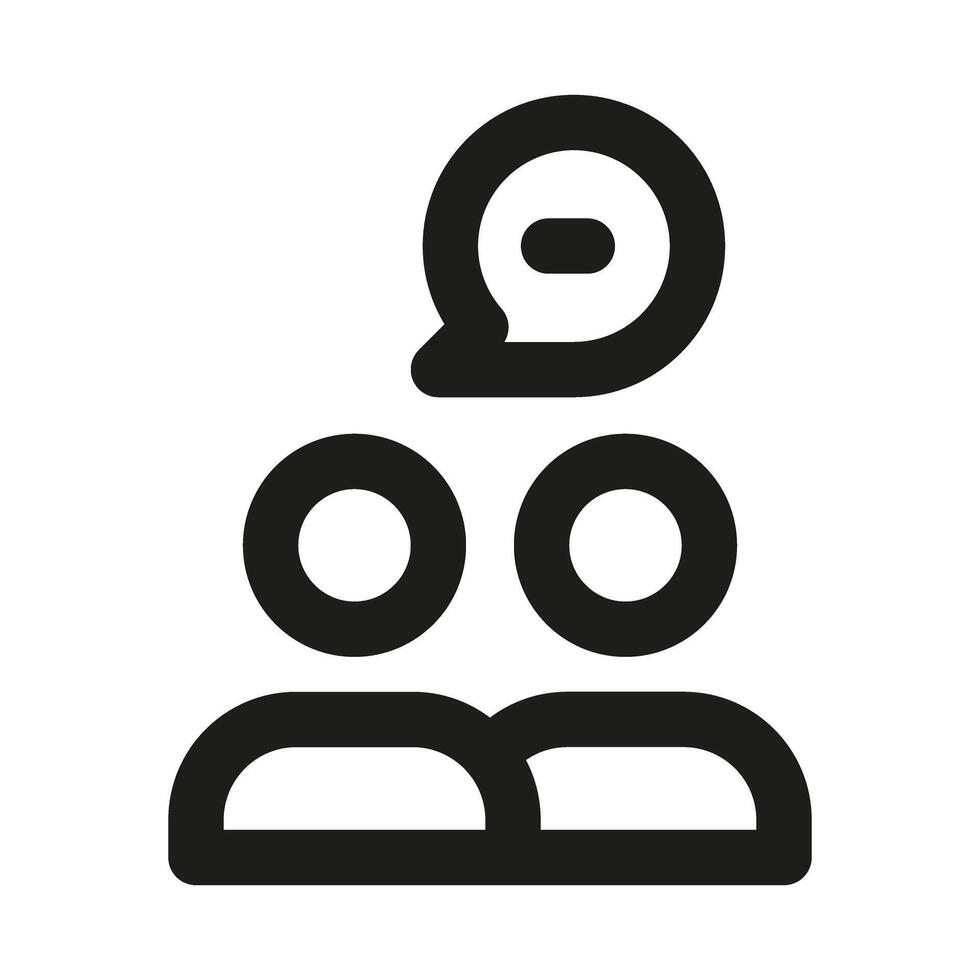 Group Communication Icon. Modern professional minimal line graphic illustrating team discussion, messaging, collaboration and digital interaction vector
