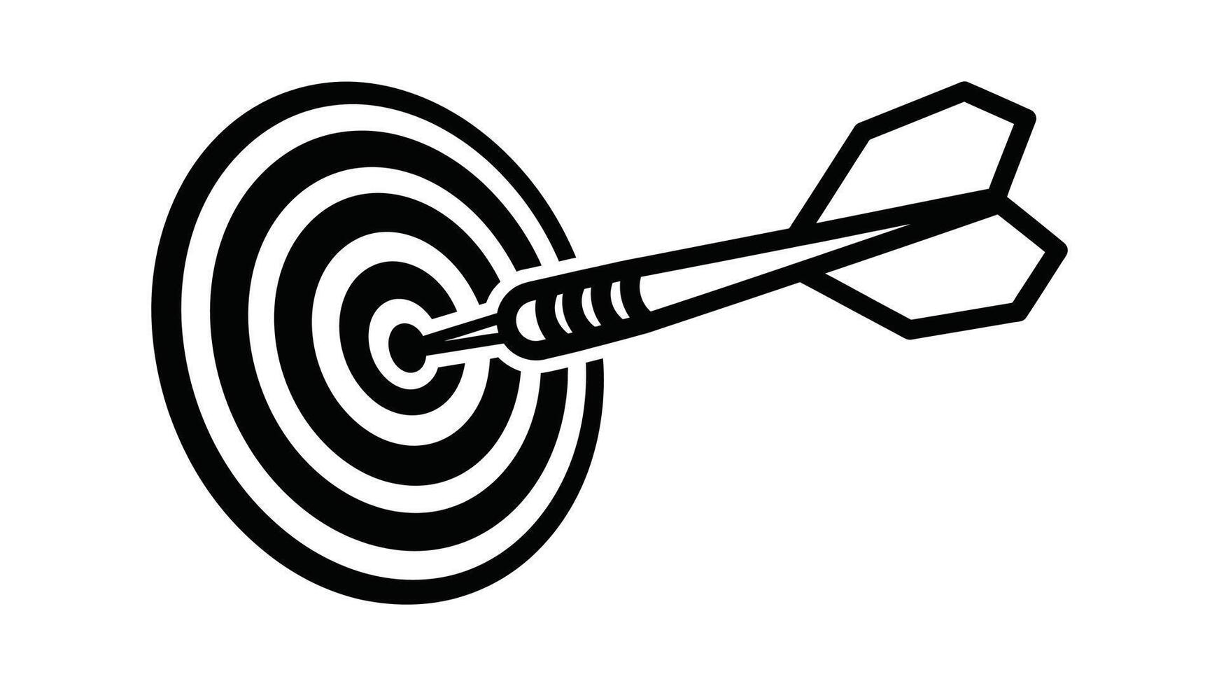 Dart hitting the bullseye on a target representing success and precision vector