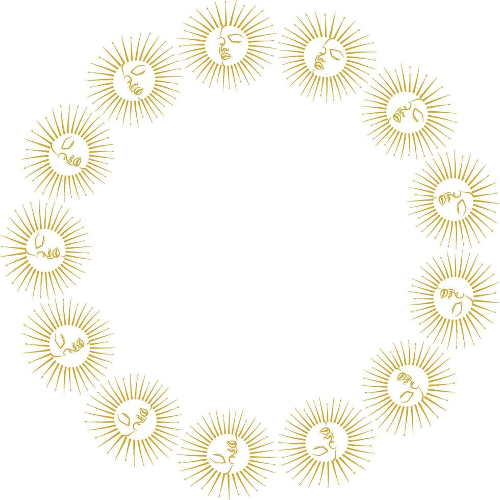 Woman face witchcraft frame. Halloween template. Simple template element vector