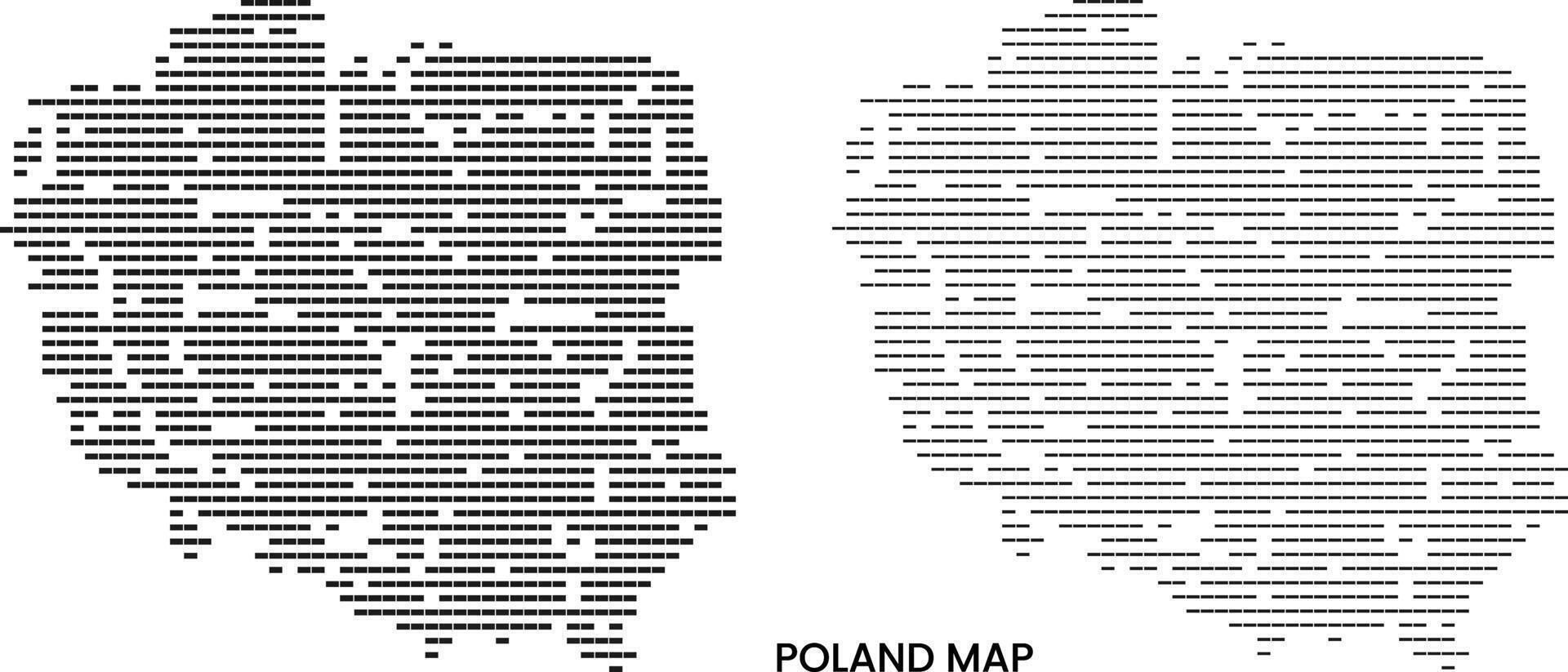 Poland infographic map in rectangle shape pattern with different style of realistic border art with rectangle shape art vector