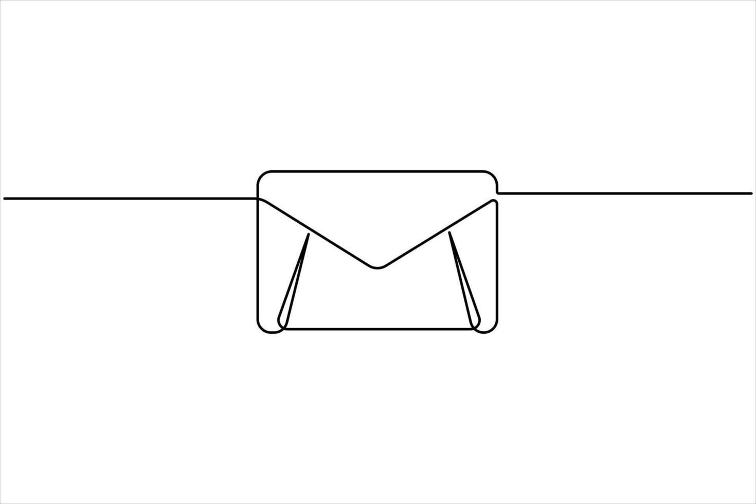 Single line art paper envelope continuous one line art vector