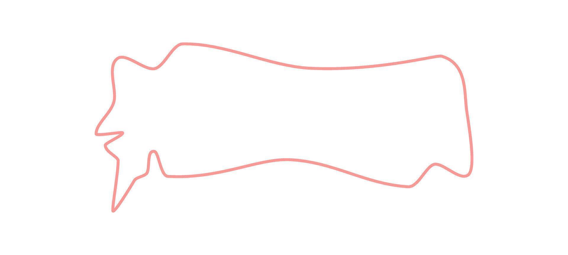 Wavy speech bubble outline with hand drawn line in a comic style. Irregular chat frame and talk box, circular form with outlined edges adds playful box element for speech or comment art. vector