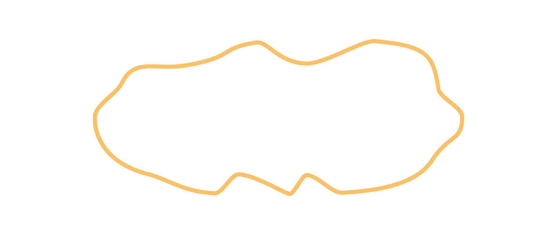 Organic squiggle frame with hand drawn outline creates an irregular shape. This template offers a bold border and blob background for modern text layouts or creative rectangle label concepts. vector