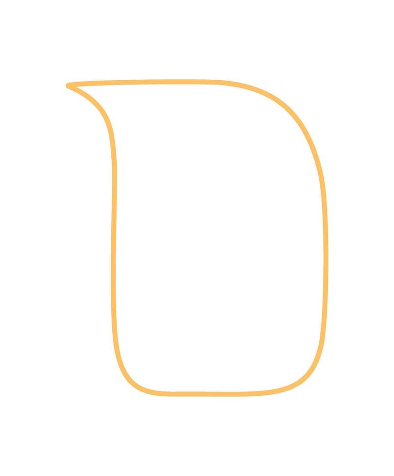 Organic hand drawn speech bubble box with outline and rounded rectangle shape. Conversation and chat textbox for message or comment in abstract style, perfect for communication or creative dialog vector