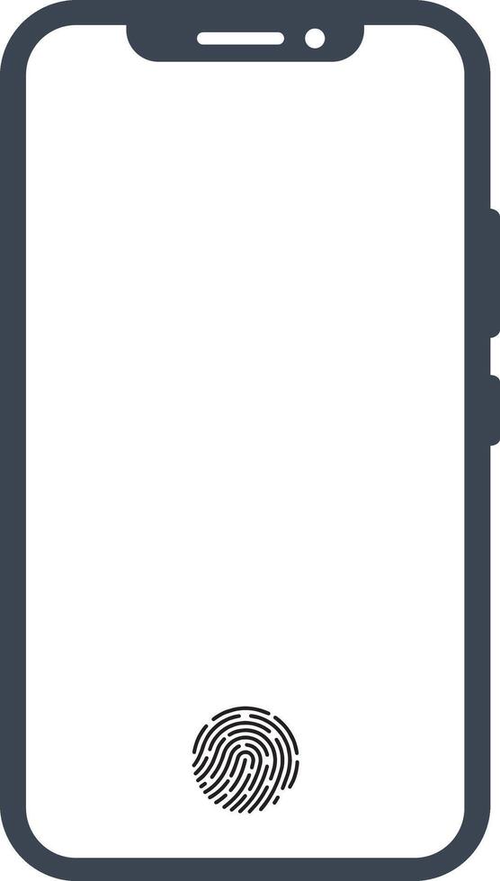 Smartphone with Fingerprint Sensor Icon for Biometric Security vector