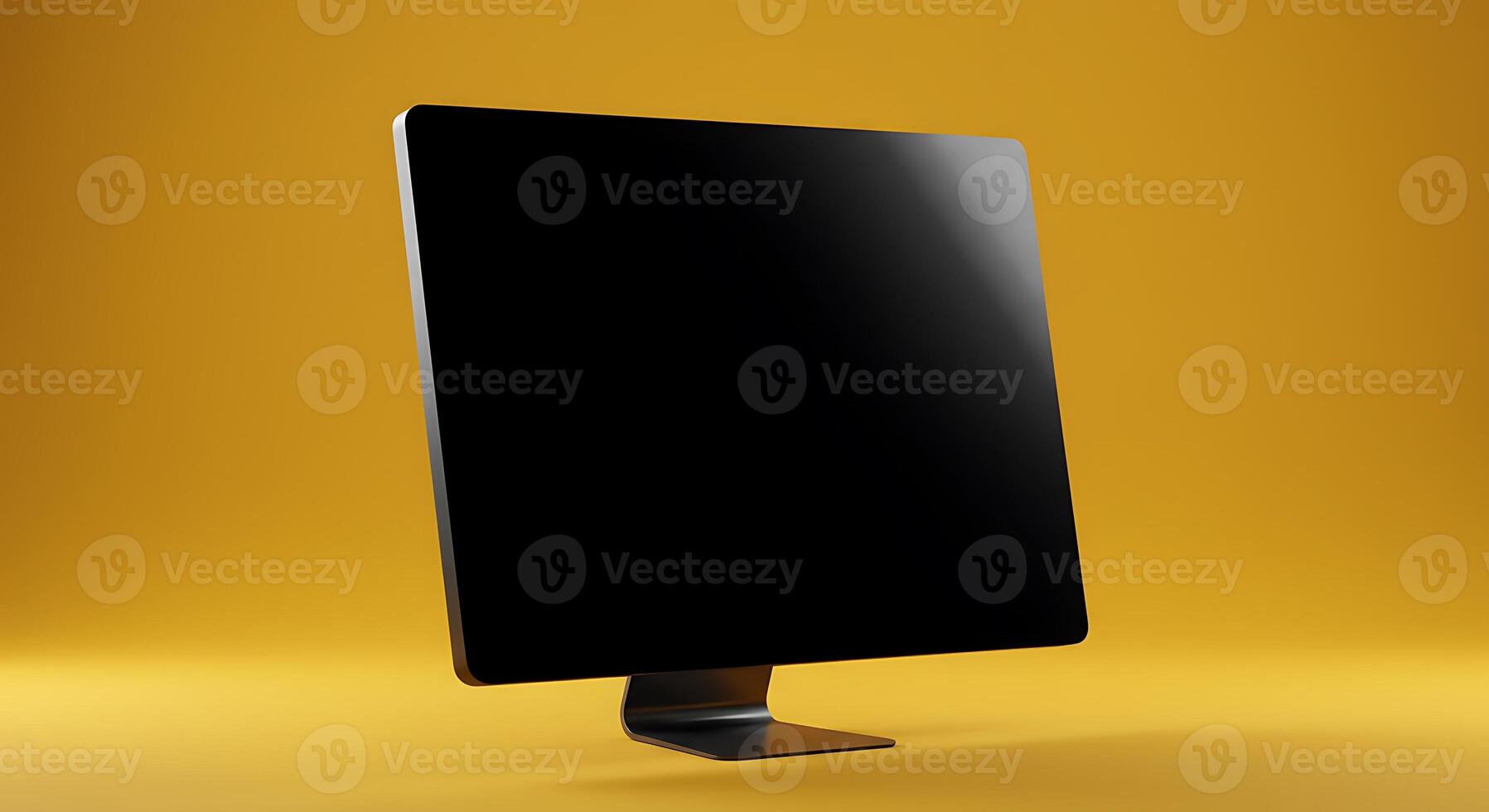 Modern Computer Display Mockup Blank Screen Device Monitor Template photo
