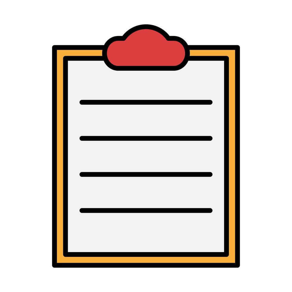 Paper Board Badge in Flat Colored Style for Notes, Presentation, and Office Learning Tools vector