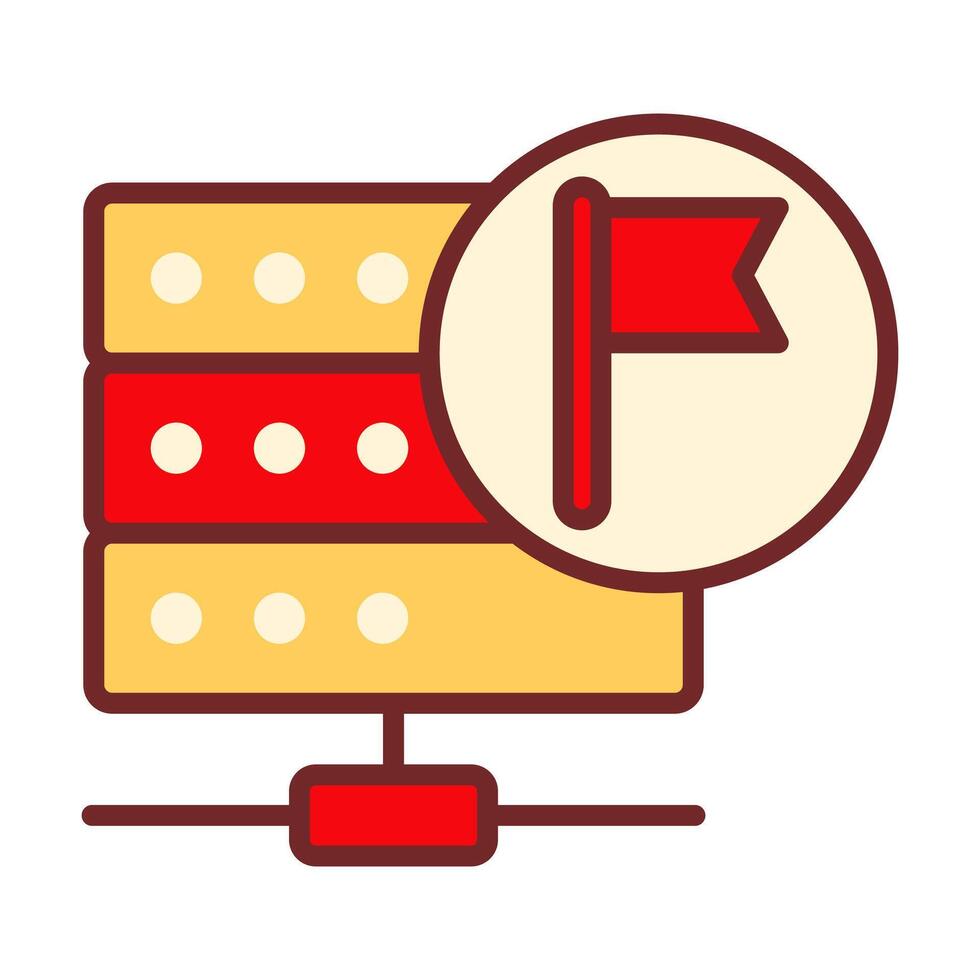 Server Flag Badge in Flat Colored Style Showing Marker Indicator and Priority Status vector