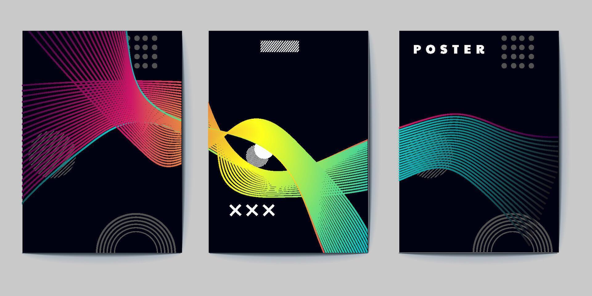 Abstract geometric background with vibrant gradient waves design for poster art vector