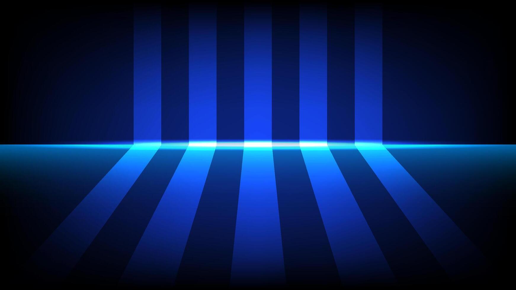 Vertical blue light columns casting long shadows across a digital surface, creating a modern sci fi atmosphere vector