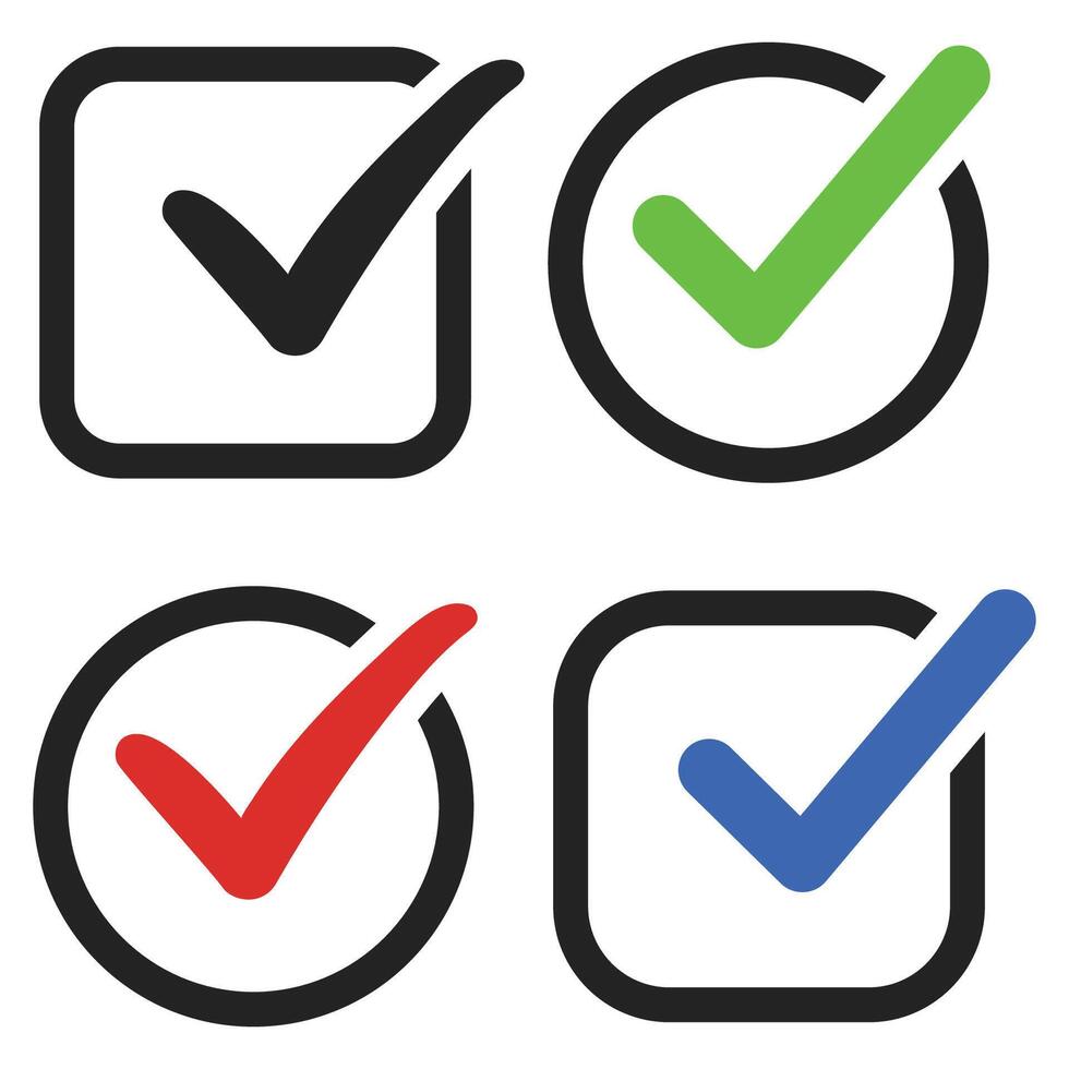 Flat icon of check box with correct isolated on white background. vector