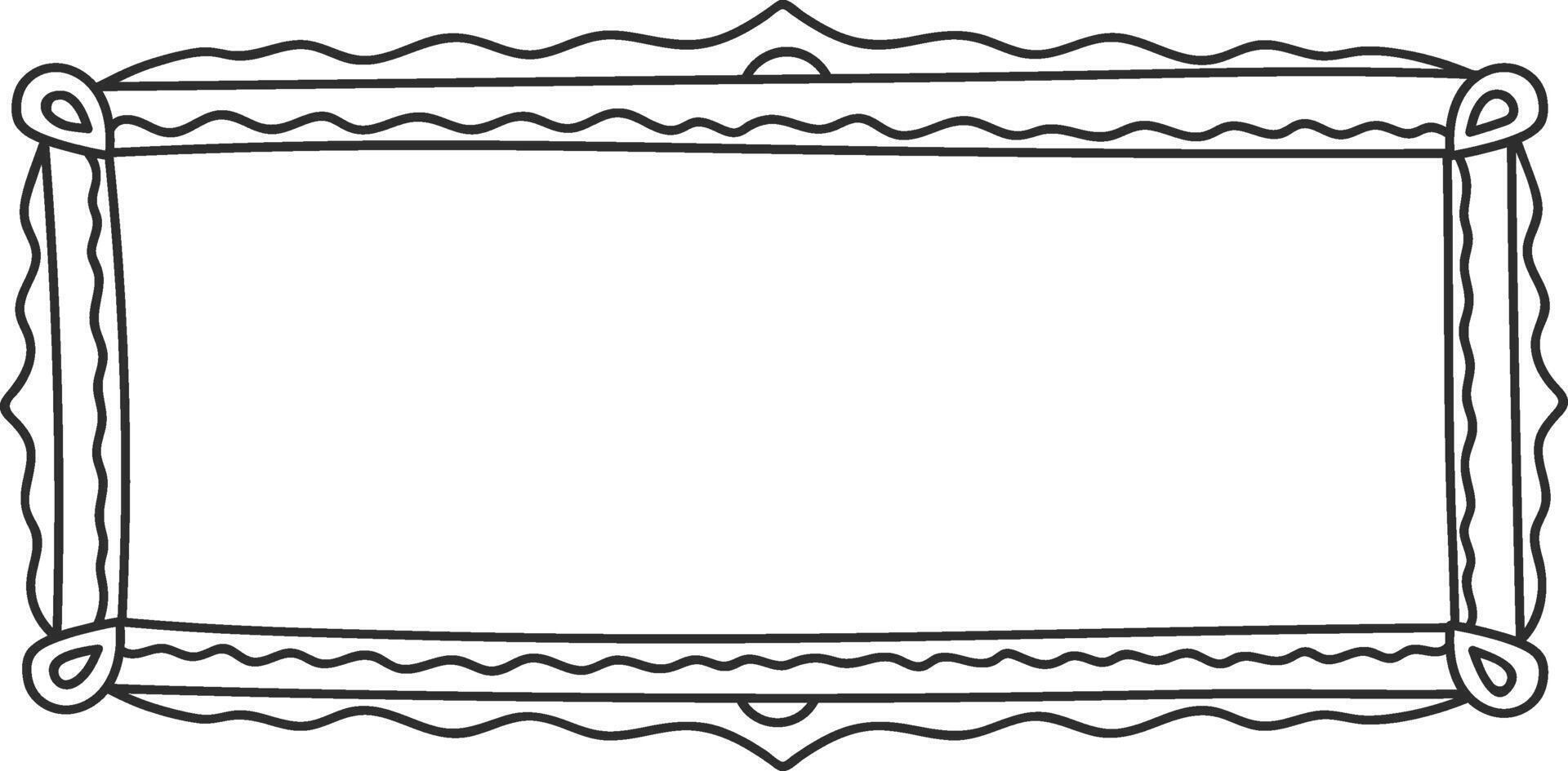 Hand drawing empty decorative border frame design vector