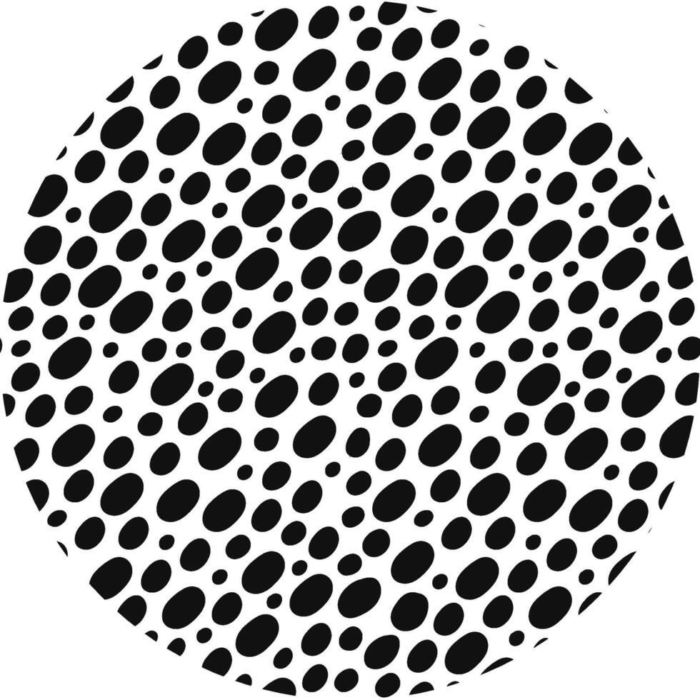 Circular halftone pattern with black ovals background vector